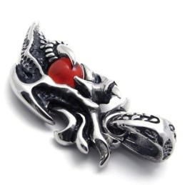 Wings Red Gem Titanium Pendant