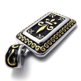 Gold Dog Tag Titanium Pendant