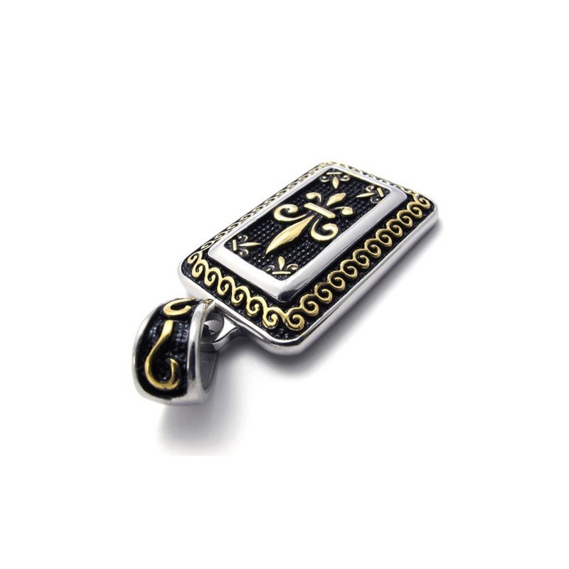 Gold Dog Tag Titanium Pendant