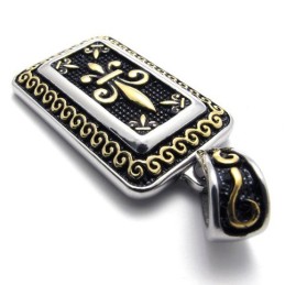 Gold Dog Tag Titanium Pendant