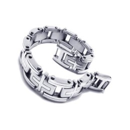 Men's Boy'S Silver Pure Titanium Charm Cross Bracelet