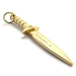 Gold Dagger Titanium Pendant