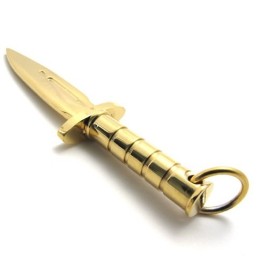 Gold Dagger Titanium Pendant