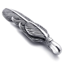 Wing Feather Titanium Pendant