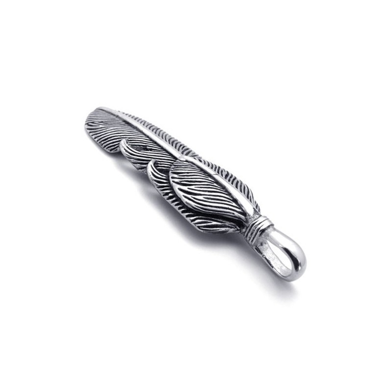 Wing Feather Titanium Pendant