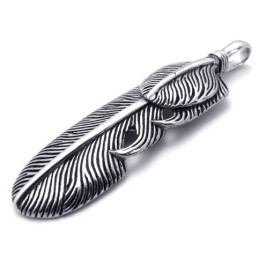 Wing Feather Titanium Pendant