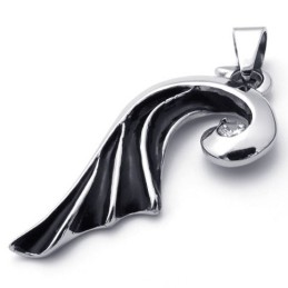 Wing Diamond Titanium Pendant