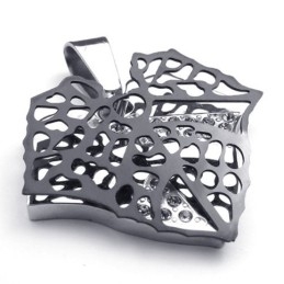 Black Leaf Lovers Titanium Pendant