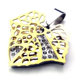 Gold Leaf Lovers Titanium Pendant