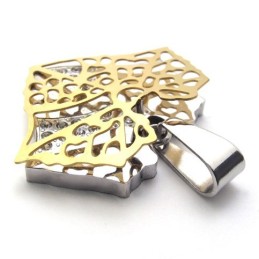 Gold Leaf Lovers Titanium Pendant
