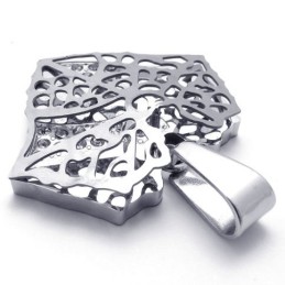 Hollow Leaf Titanium Pendant