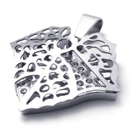 Hollow Leaf Titanium Pendant