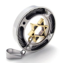 Cable Ring Gold Star Lovers Titanium Pendant