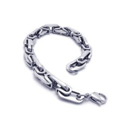 Men's Boy'S Silver Pure Titanium Link Charm Bracelet