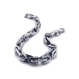 Men's Boy'S Silver Pure Titanium Link Charm Bracelet