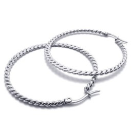 Ring Braid Titanium Earrings