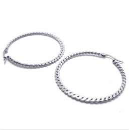 Ring Braid Titanium Earrings