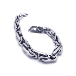 Men's Boy'S Silver Pure Titanium Link Charm Bracelet