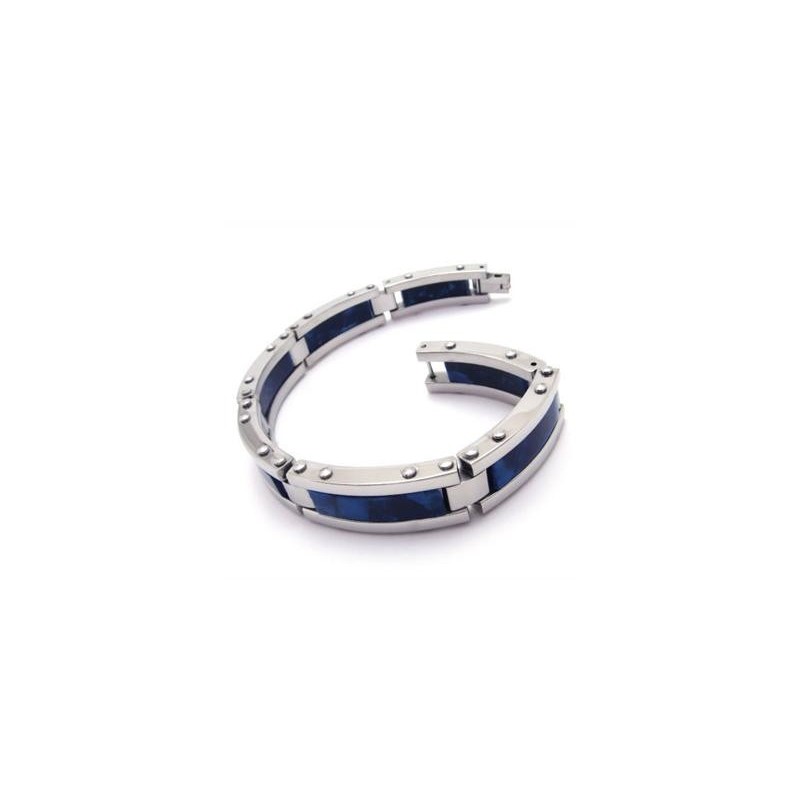 Mens Blue Silver Pure Titanium Rubber Bangle Bracelet Mens Blue Silver Pure Titanium Rubber Bangle Bracelet