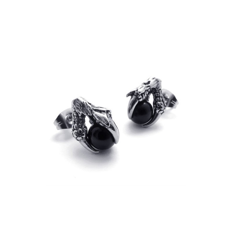 Claw Black Gem Titanium Earrings Claw Black Gem Titanium Earrings