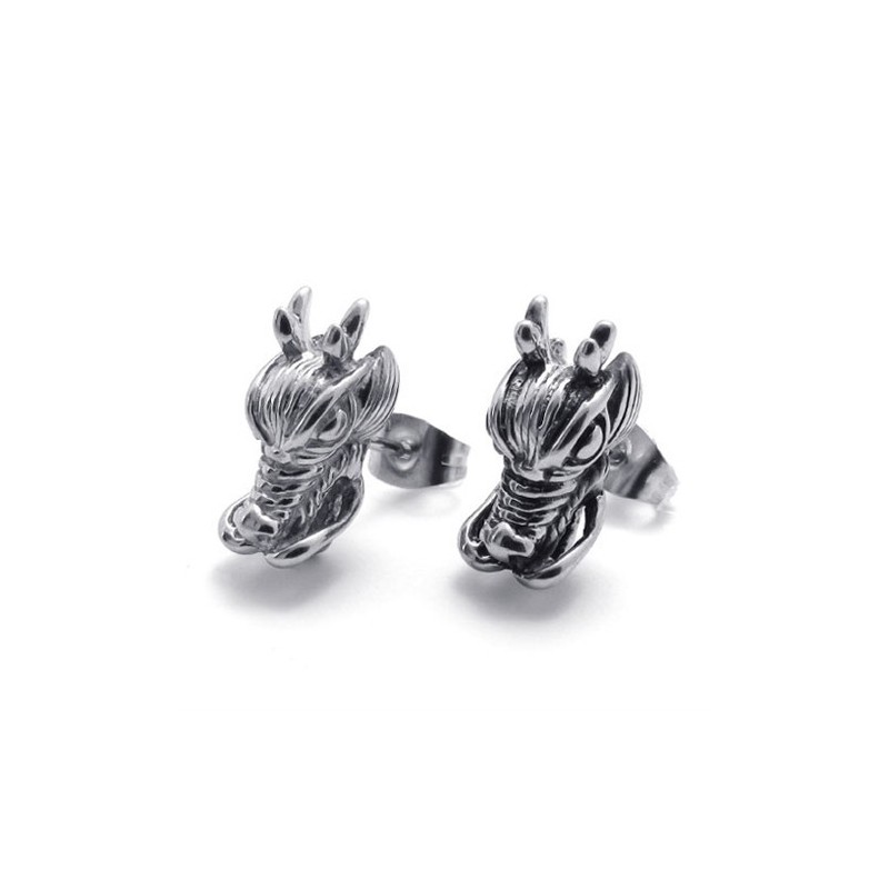Chinese Dragon Titanium Earrings