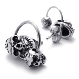 Double Skull Titanium Earrings