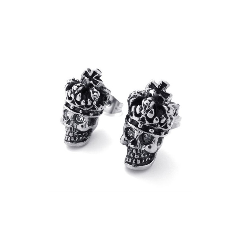 Crown Skull Titanium Earrings Crown Skull Titanium Earrings