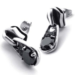 Black Diamond Titanium Earrings