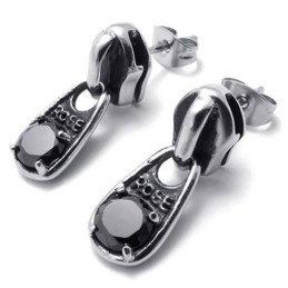 Black Diamond Titanium Earrings