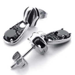 Black Diamond Titanium Earrings