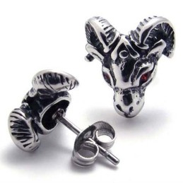 Red Diamond Sheep Titanium Earrings