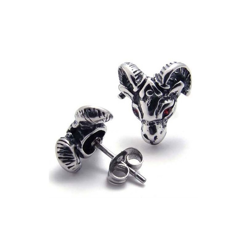 Red Diamond Sheep Titanium Earrings