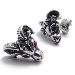Red Diamond Sheep Titanium Earrings