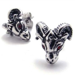 Red Diamond Sheep Titanium Earrings