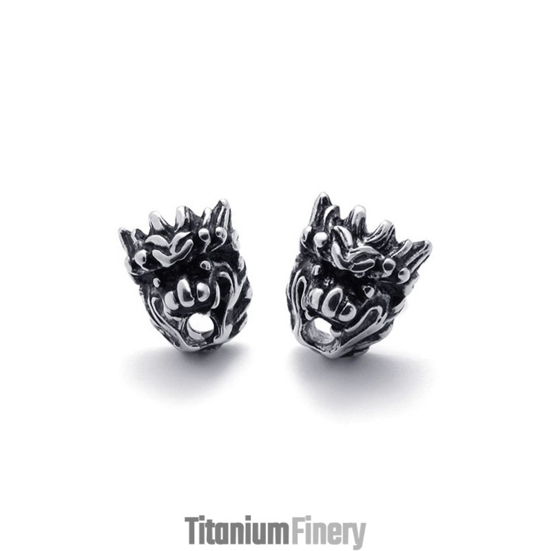 Lion Head Titanium Earrings Lion Head Titanium Earrings