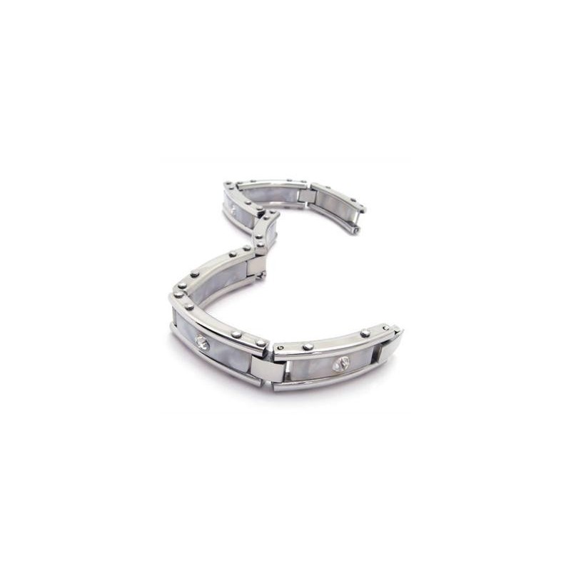 Men White Silver Pure Titanium Bracelet Rubber Bangle Men White Silver Pure Titanium Bracelet Rubber Bangle