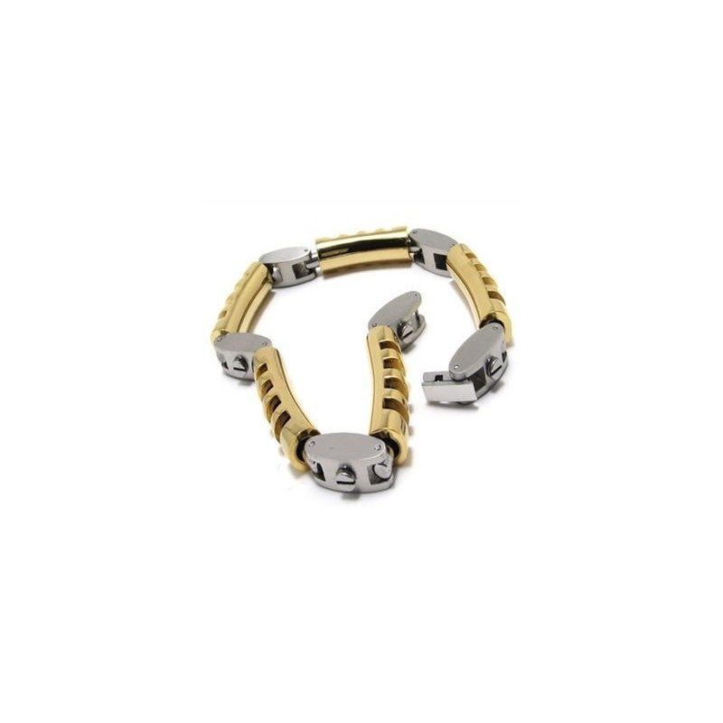 Mens Boys Golden Silver Charm Pure Titanium Bracelet Mens Boys Golden Silver Charm Pure Titanium Bracelet