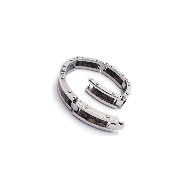 Mens Black Pure Titanium Rubber Charm Bracelet Bangle Mens Black Pure Titanium Rubber Charm Bracelet Bangle