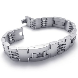 8.5 Inch Diamond Titanium Bracelet