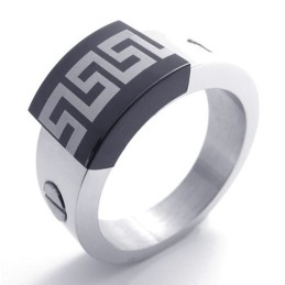 Black Accent Titanium Ring