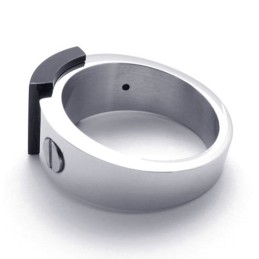 Black Accent Titanium Ring