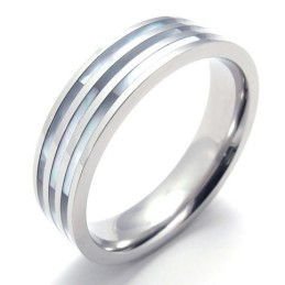 Three Rings Polished Titanium Ring