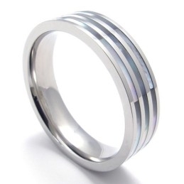 Three Rings Polished Titanium Ring