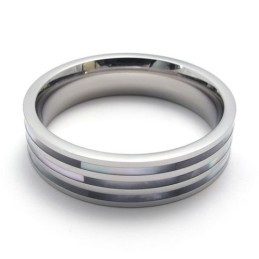 Three Rings Polished Titanium Ring
