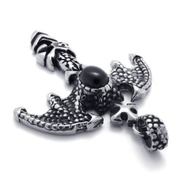 Titanium Bat Pendant With Black Zircon
