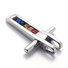 Titanium Pendant With Colorful Zircons