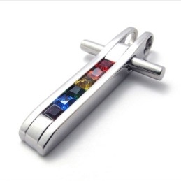 Titanium Pendant With Colorful Zircons