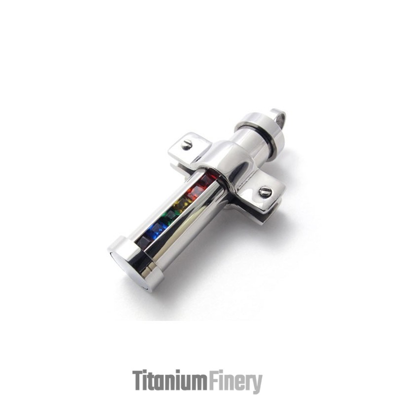 Titanium Pendant With Colorful Zircons Titanium Pendant With Colorful Zircons
