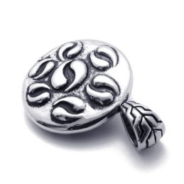 Titanium Black And White Rhinestones Taichi Pendant