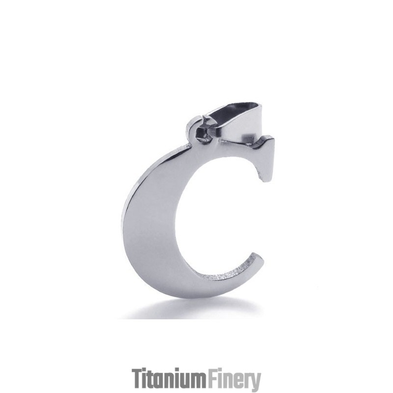 Titanium Letter "C" Pendant